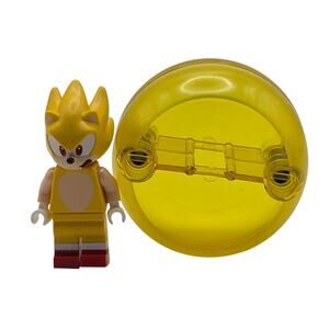 Lego Super Sonic son019 The Hedgehog Minifigure With Speed Sphere VG